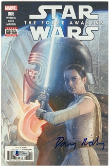 2016 Daisy Ridley Autographed Marvel Star Wars: The Force Awakens Adaptation Comic Book 006 (Beckett)
